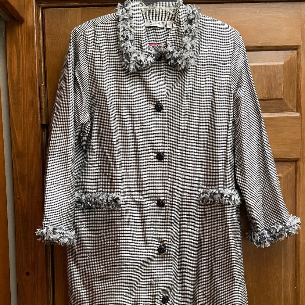 Black and White Gingham Print Jacket